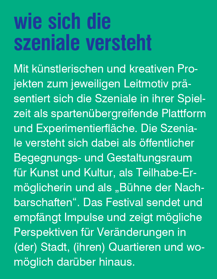 wie sich die szeniale versteht